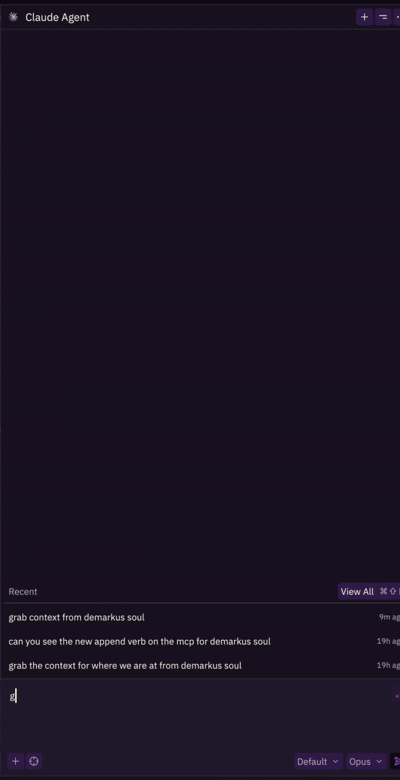 Claude Agent connecting to demarkus-soul via MCP